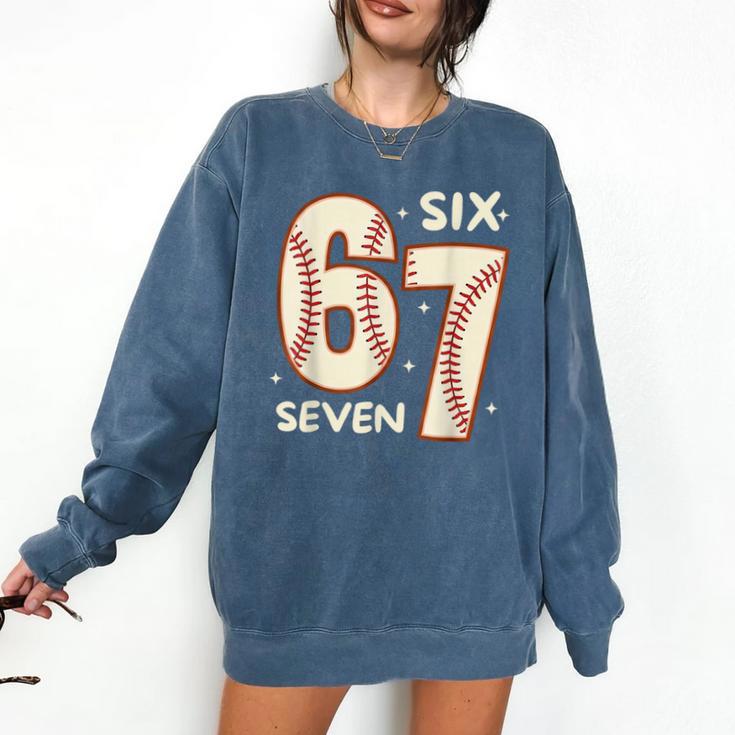 67 Baseball Six Seven 6 7 Meme Kids 67 Teen Boys 6-7 Comfort Colors Sweatshirt