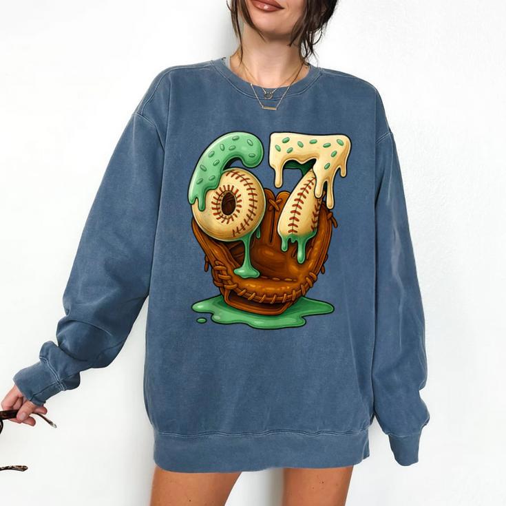67 Ice Cream Drip Six Seven Baseball Comfort Colors Sweatshirt