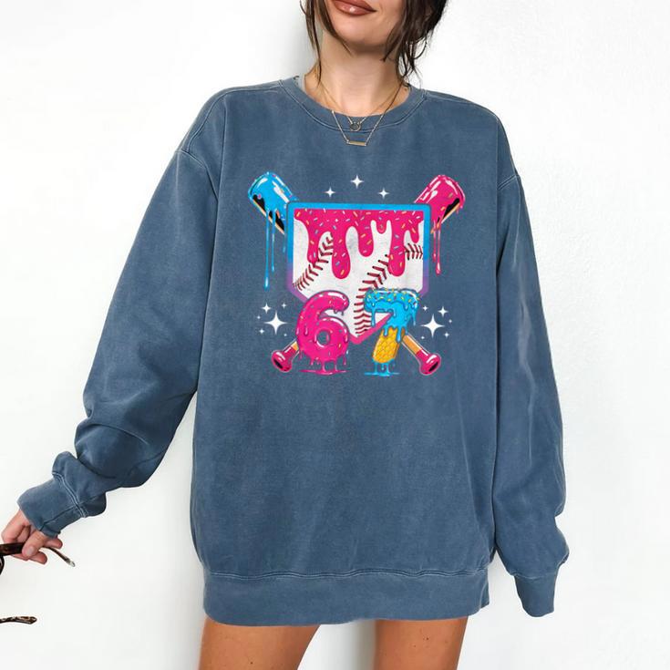 67 Six Seven Ice Cream Drip Baseball Boys Youth Comfort Colors Sweatshirt
