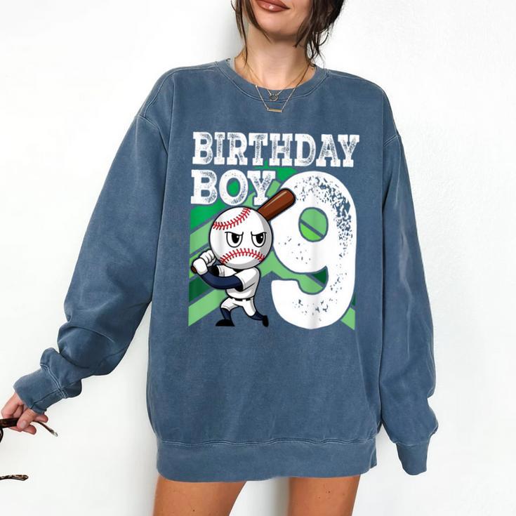 9th Birthday Baseball Birthday Party 9th Birthday Boy Comfort Colors Sweatshirt