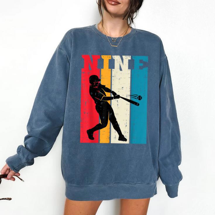 9th Birthday Nine Baseball Batter 9 Year Old Bday Boys Kids Comfort Colors Sweatshirt