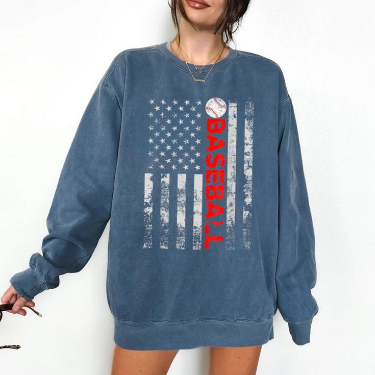 American Flag Baseball Team Baseball Player Baseball Comfort Colors Sweatshirt
