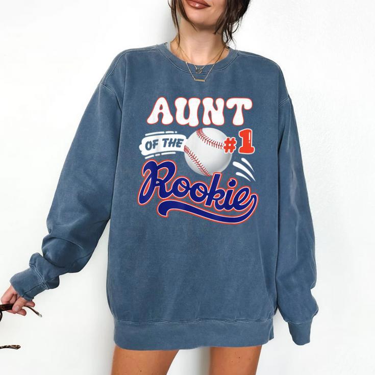 Aunt Rookie Of Year 1st Birthday Baseball Theme Matching Comfort Colors Sweatshirt