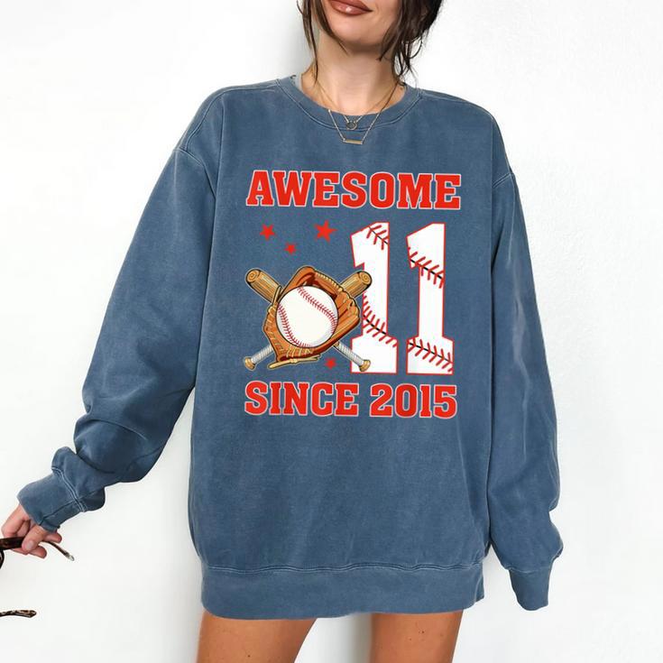 Awesome Since 2015 11 Year Old Boys Bday Baseball Theme Comfort Colors Sweatshirt