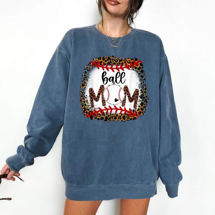 Ball Mom Leopard Ball Mom Baseball Mom Comfort Colors Sweatshirt