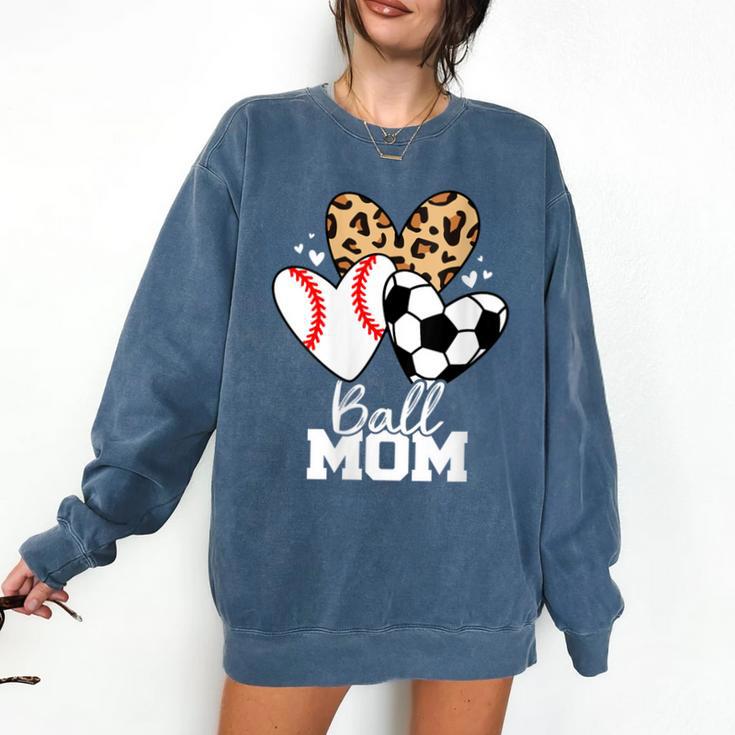 Ball Mom Soccer Baseball Mom Heart Comfort Colors Sweatshirt
