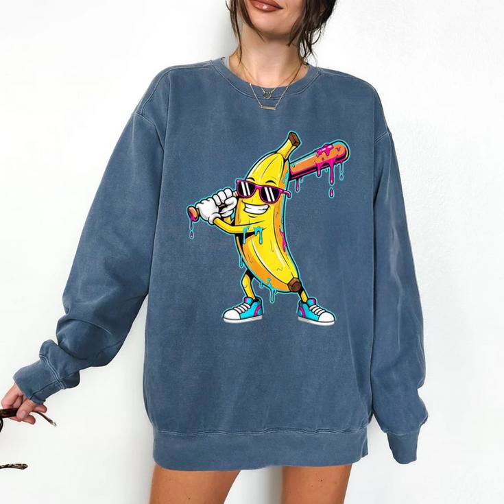 Banana Baseball Drip Kids Youth Boys Girls Comfort Colors Sweatshirt