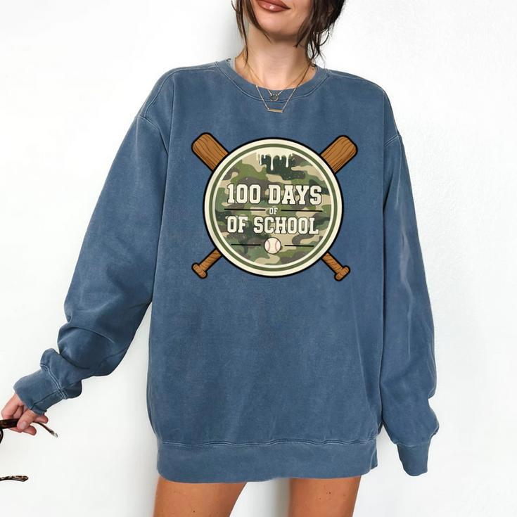 Baseball 100th Day Of School Camouflage Comfort Colors Sweatshirt