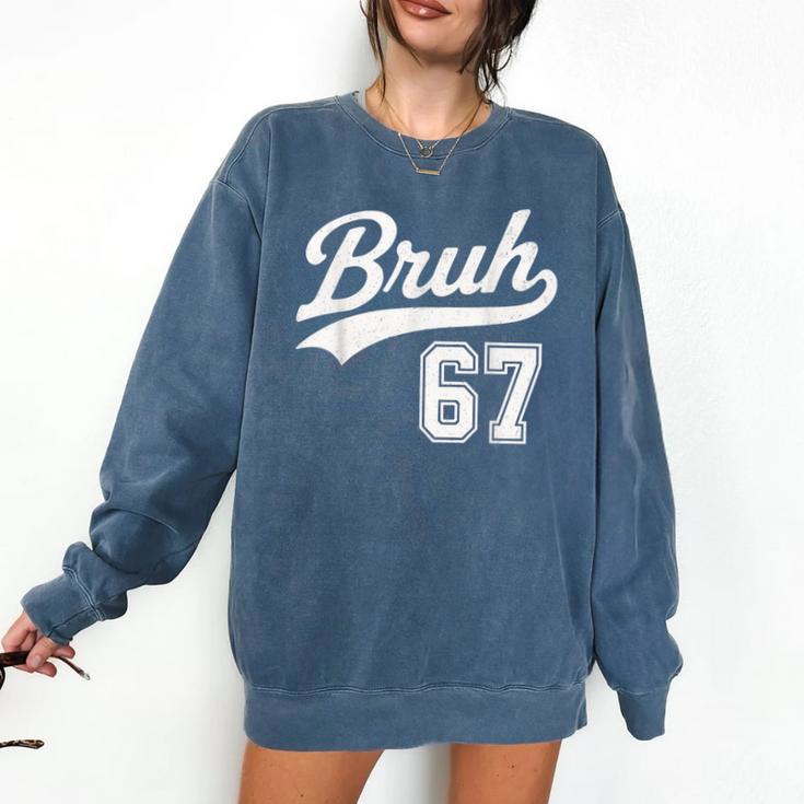 Baseball 6 7 Bruh Number 67 Six Seven Meme Boys Kids Comfort Colors Sweatshirt