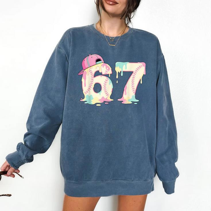 Baseball 67 Dripping Six Seven Drip Boys Gen Z Comfort Colors Sweatshirt