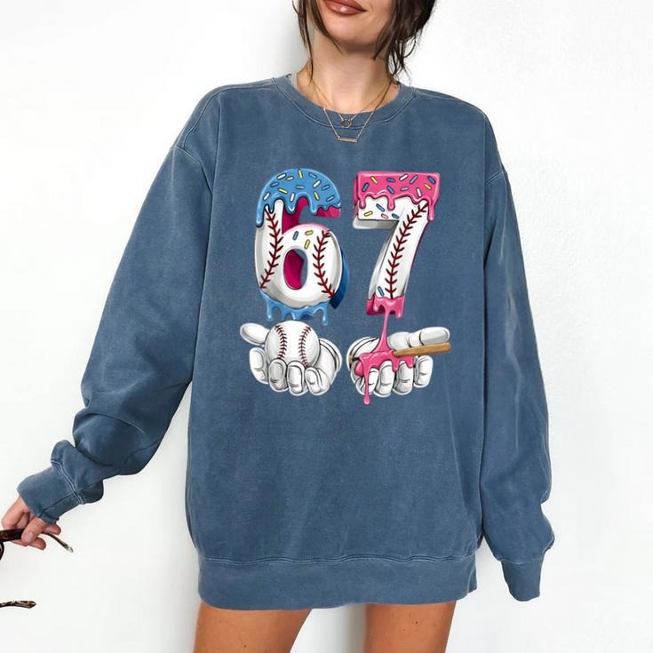 Baseball 67 Ice Cream Drip Six Seven Boys Girls Meme Comfort Colors Sweatshirt