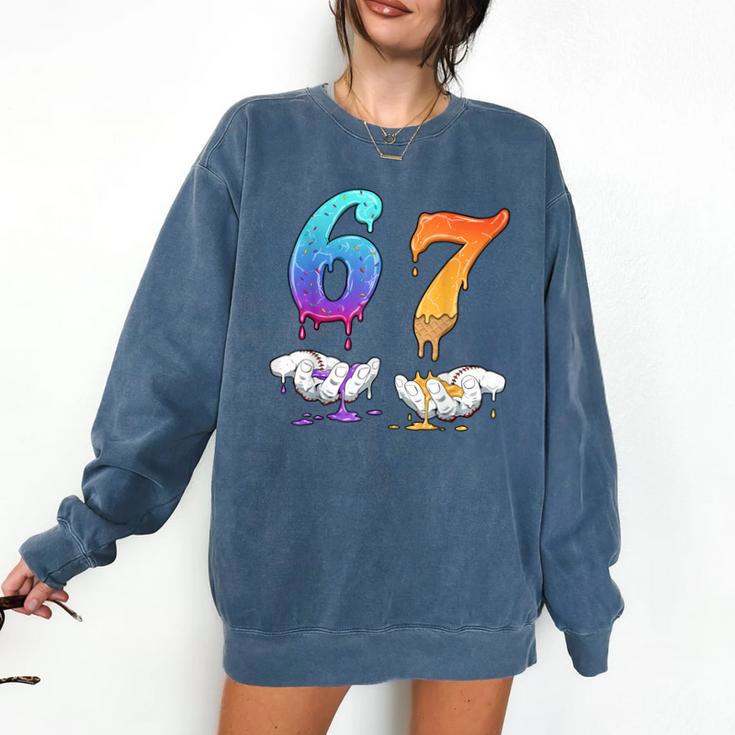 Baseball 67 Ice Cream Drip Six Seven Boys Meme Comfort Colors Sweatshirt