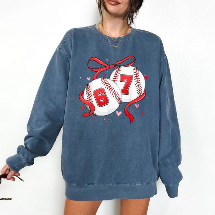 Baseball 67 Six Seven Gen Alpha Meme Valentine's Day Comfort Colors Sweatshirt