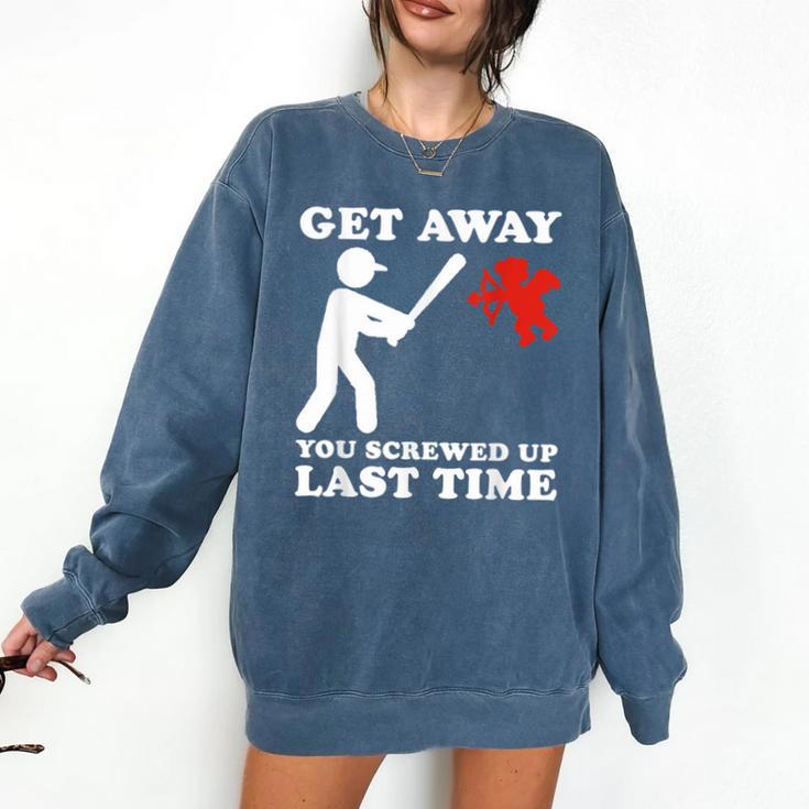 Baseball Anti Valentine Humor Cupid Joke Men Women Comfort Colors Sweatshirt