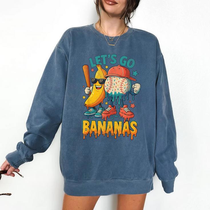 Baseball Banana Sports Drip Art For Kids Comfort Colors Sweatshirt