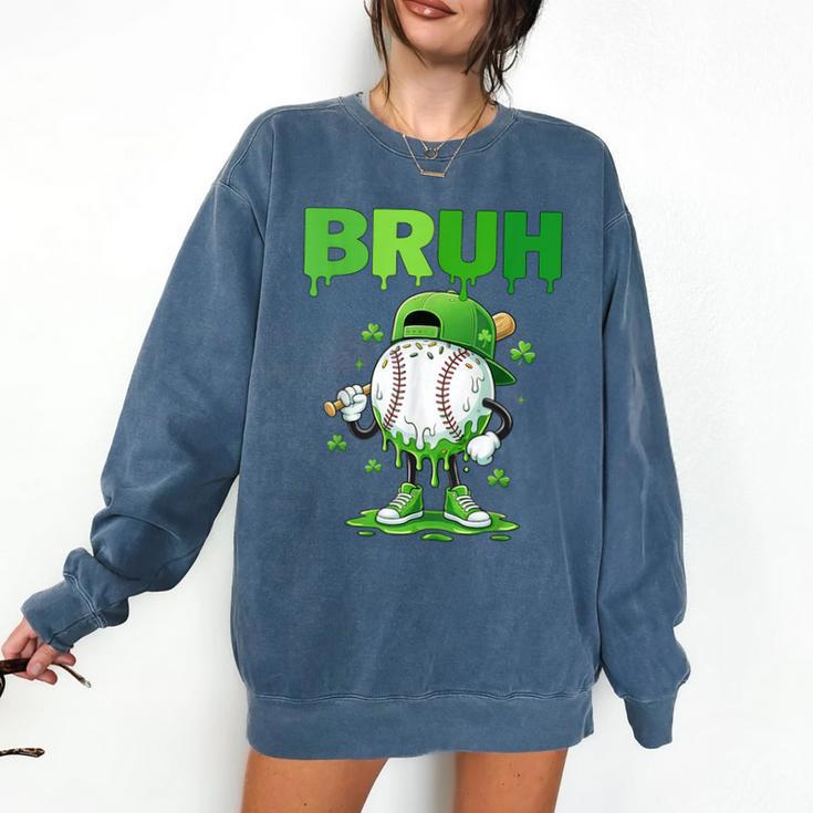 Baseball Bruh Drip Ice Cream Youth Boy St Patricks Day Comfort Colors Sweatshirt