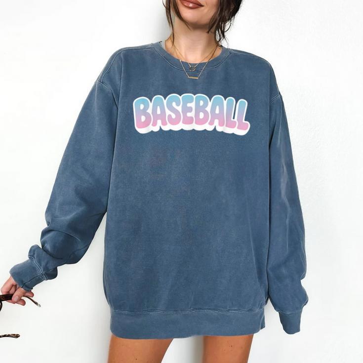Baseball Bubble Letter Comfort Colors Sweatshirt