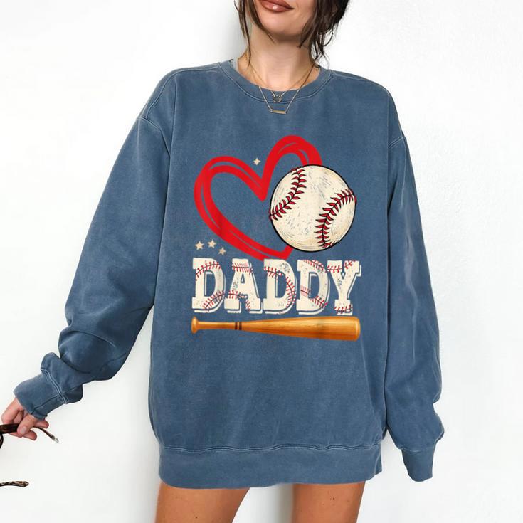 Baseball Daddy Baseball Heart Family Matching Comfort Colors Sweatshirt
