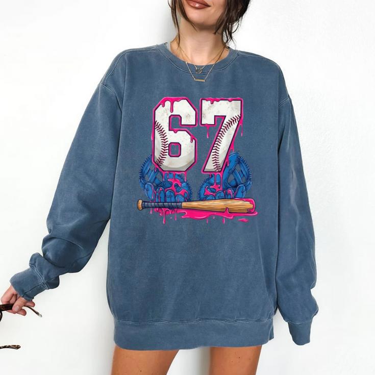 Baseball Drip 67 Meme Six Seven 6-7 Gen Alpha Slang Comfort Colors Sweatshirt