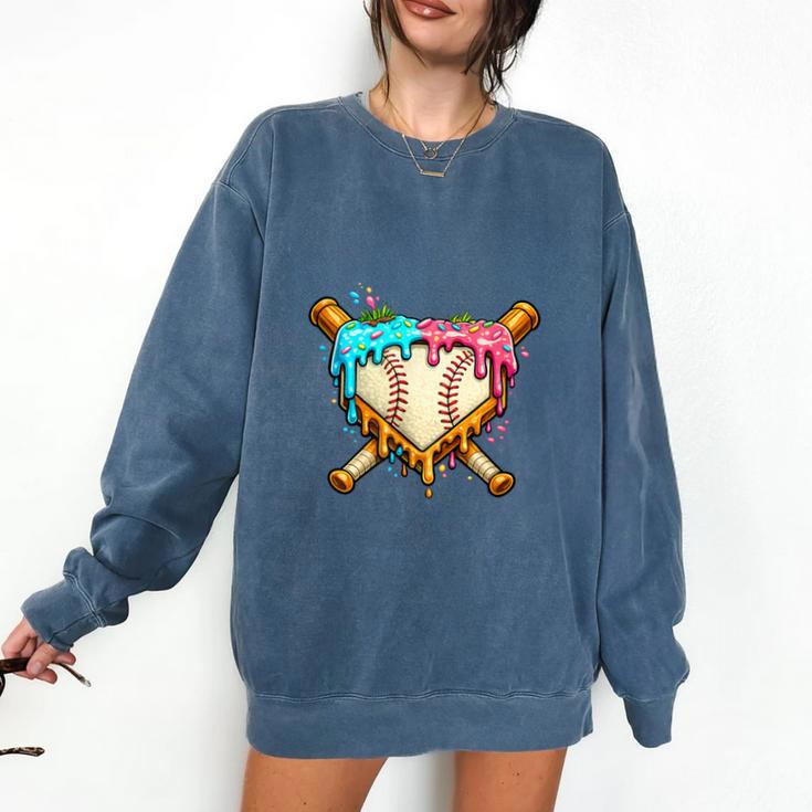 Baseball Drip For Boys Ice Cream Dripping Baseball Sport Comfort Colors Sweatshirt
