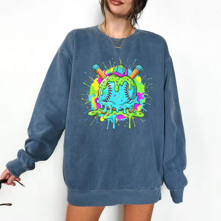 Baseball Drip For Boys Ice Cream Drip Youth Boys Baseball Comfort Colors Sweatshirt