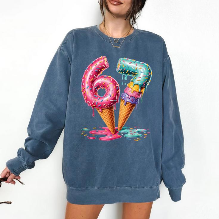 Baseball Drip Ice Cream 67 Comfort Colors Sweatshirt