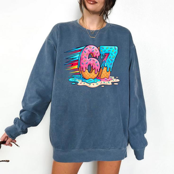 Baseball Drip Ice Cream 67 Graffiti Splash Melt Comfort Colors Sweatshirt