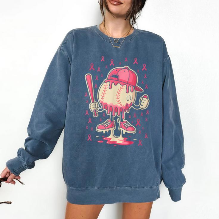 Baseball Drip Ice Cream Breast Cancer Awareness Boys & Girls Comfort Colors Sweatshirt
