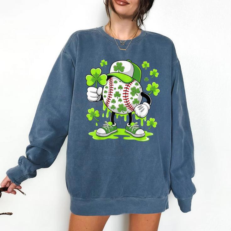 Baseball Drip Ice Cream Shamrock Irish St Patricks Men Comfort Colors Sweatshirt