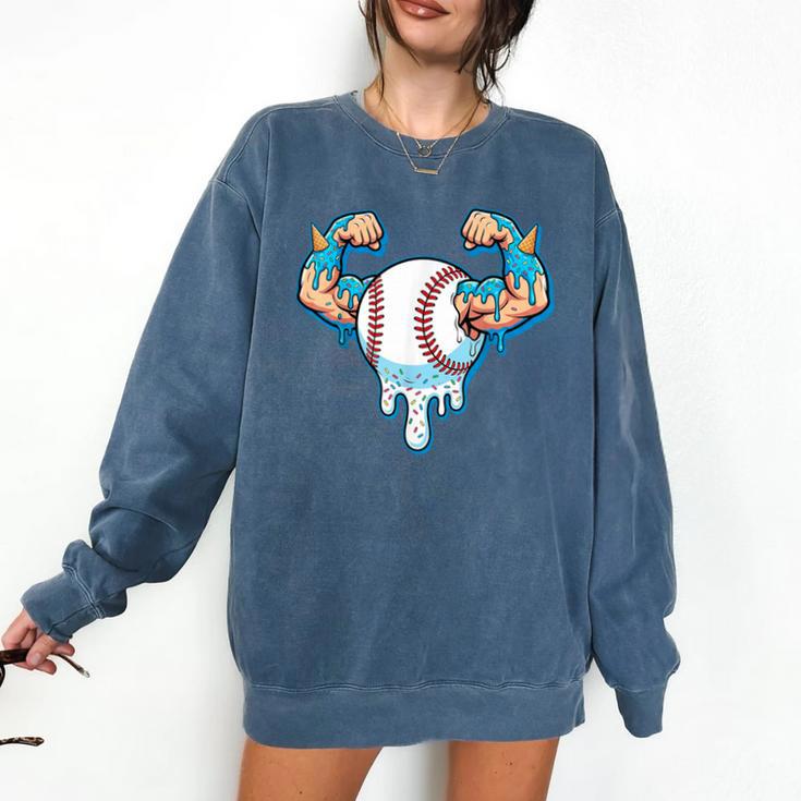 Baseball Drip Ice Cream Strong Character Comfort Colors Sweatshirt