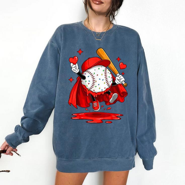 Baseball Drip Icecream Youth Boy Valentine Comfort Colors Sweatshirt