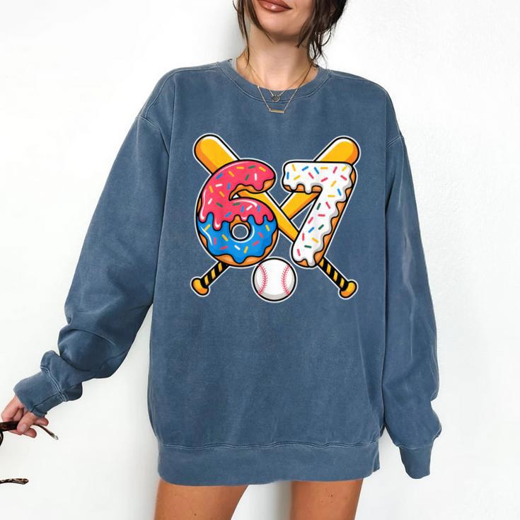 Baseball Drip Number 67 Player 67th Birthday Meme Comfort Colors Sweatshirt