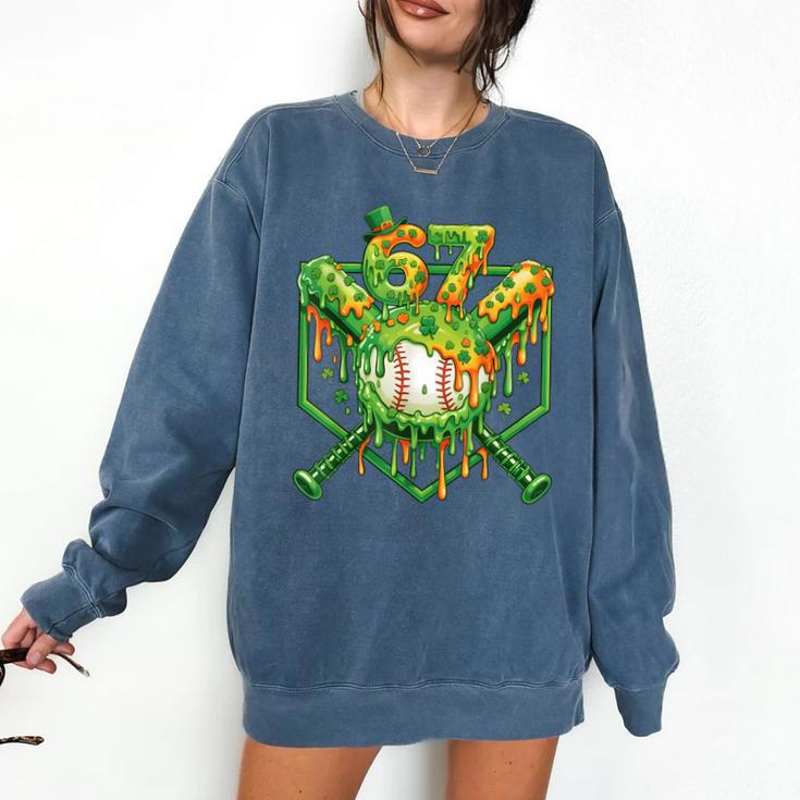 Baseball Drip St Patricks Day Boys Baseball St Patricks Day Comfort Colors Sweatshirt