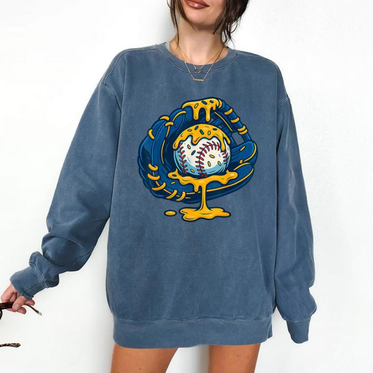 Baseball Drip Team For Boys Ice Cream Cool Comfort Colors Sweatshirt