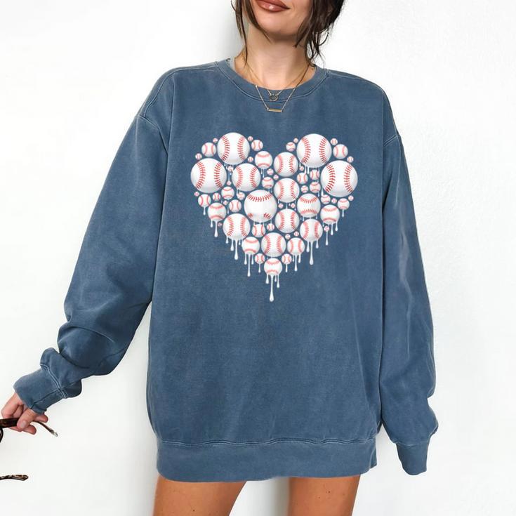 Baseball Heart Drip Valentine's Day Baseball Lover Boys Men Comfort Colors Sweatshirt
