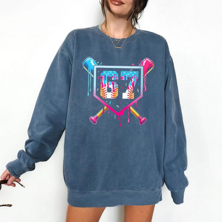 Baseball Ice Cream Drip Number 67 Player 67th Birthday Comfort Colors Sweatshirt