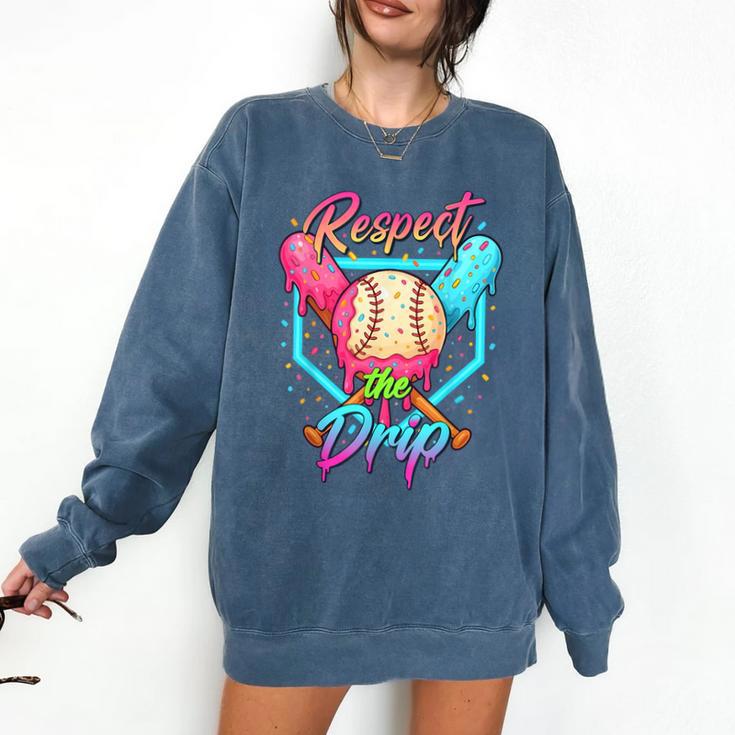 Baseball Ice Cream Drip Number 67 Player 67 Respect The Drip Comfort Colors Sweatshirt