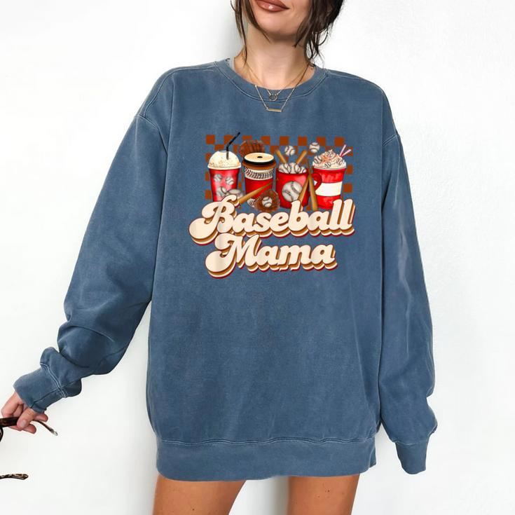 Baseball Mama Coffee Game Day Vibes Baseball Mom Comfort Colors Sweatshirt