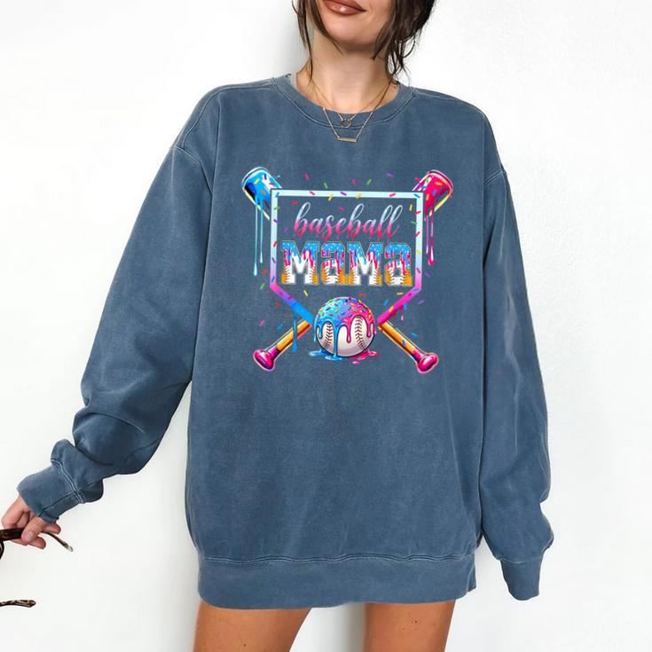 Baseball Mama Ice Cream Drip For Men Women Boy Kids Comfort Colors Sweatshirt