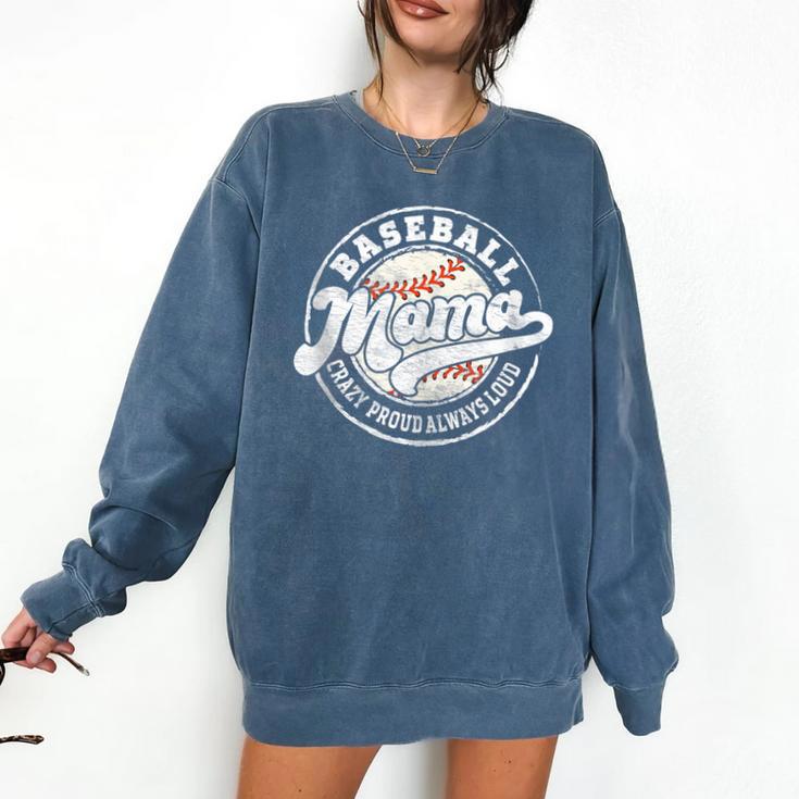 Baseball Mama Baseball Mom Matching Family Crazy Proud Comfort Colors Sweatshirt