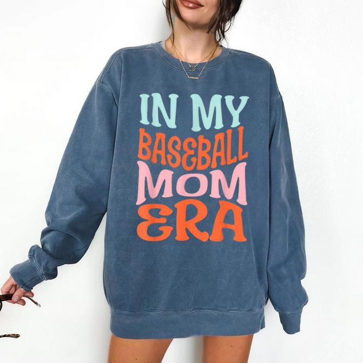 In My Baseball Mom Era Lover Groovy Retro Mother's Day Comfort Colors Sweatshirt