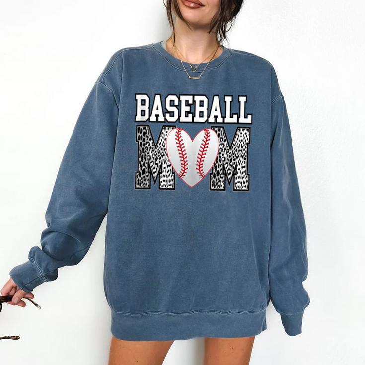 Baseball Mom Heart Sports Mom Comfort Colors Sweatshirt