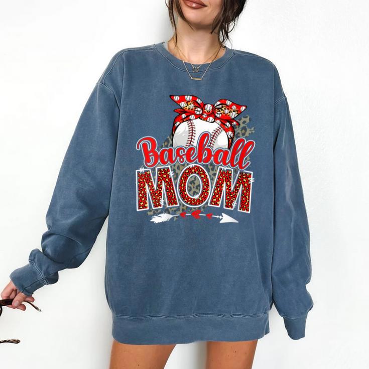 Baseball Mom Mama Mother's Day Leopard Sport Mom Mama Comfort Colors Sweatshirt