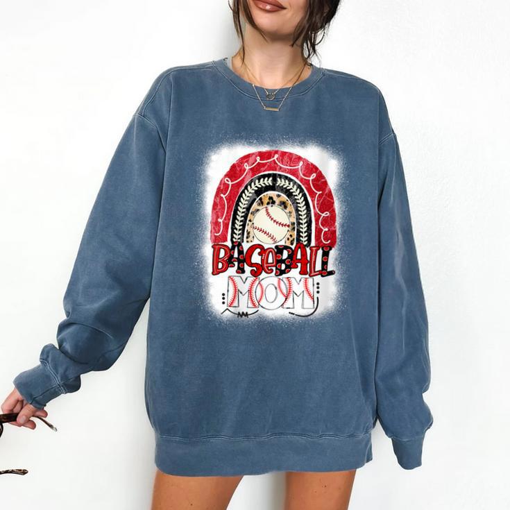 Baseball Mom Rainbow Boho Mommy Comfort Colors Sweatshirt