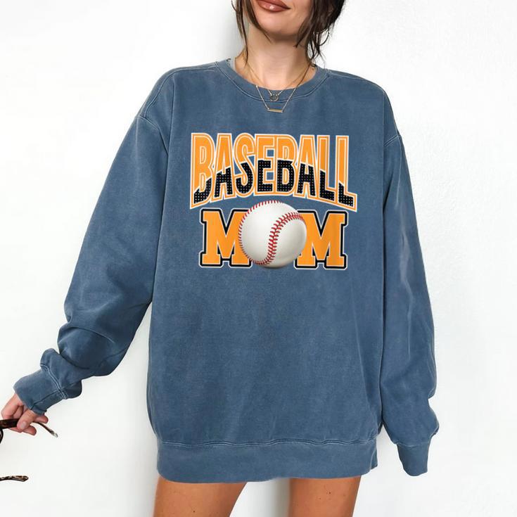 Baseball Mom Sports Orange Comfort Colors Sweatshirt