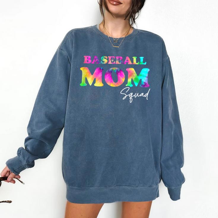 Baseball Mom Squad Tie Dye Cute Ball Mom Comfort Colors Sweatshirt