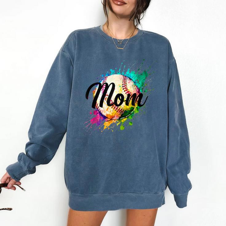 Baseball Mom USA American Baseball Graphic Comfort Colors Sweatshirt