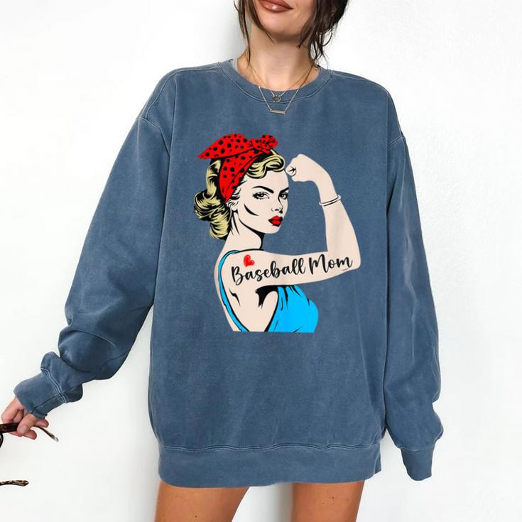 Baseball Mom Woman Baseball Sport Lover Comfort Colors Sweatshirt