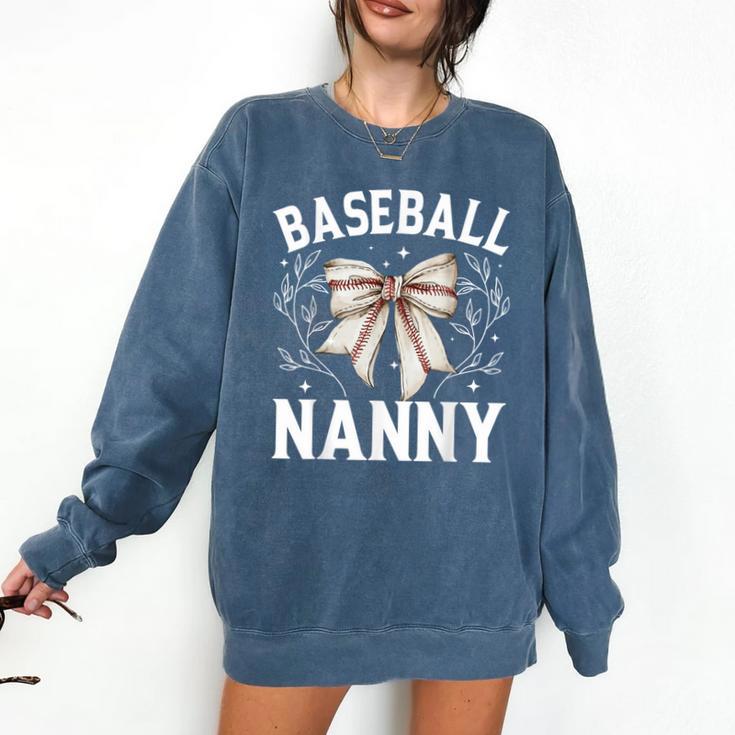 Baseball Nanny Baseball Coquette Bow Comfort Colors Sweatshirt