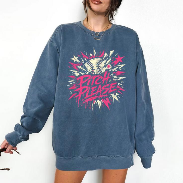 Baseball Phrase With Stars Comfort Colors Sweatshirt
